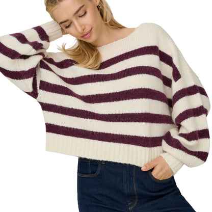 Only Aya Life L/S Boatneck CC Knit Birch  - 15259682B