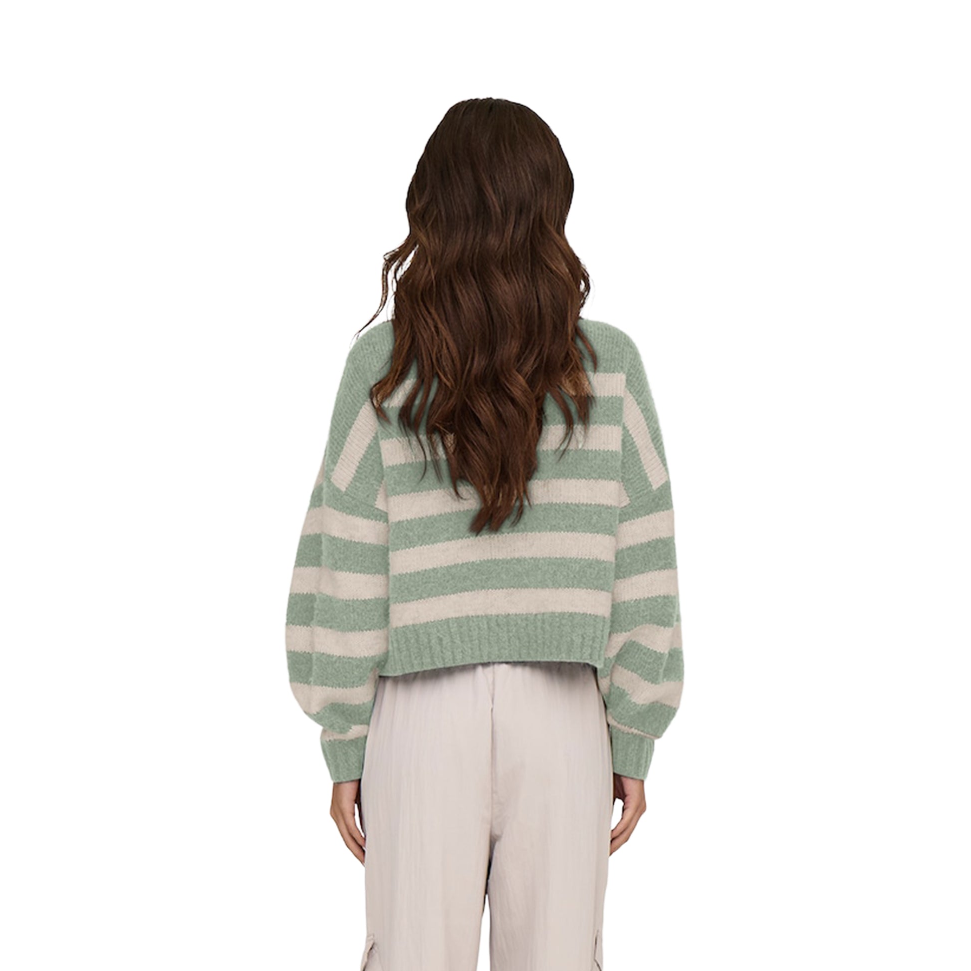 Only Aya Life L/S Boatneck CC Knit Desert Sage  - 15259682DS