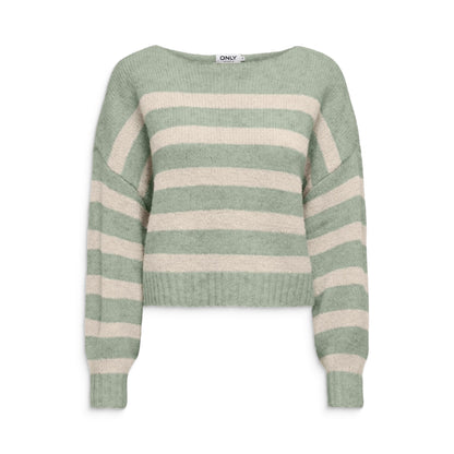 Only Aya Life L/S Boatneck CC Knit Desert Sage  - 15259682DS