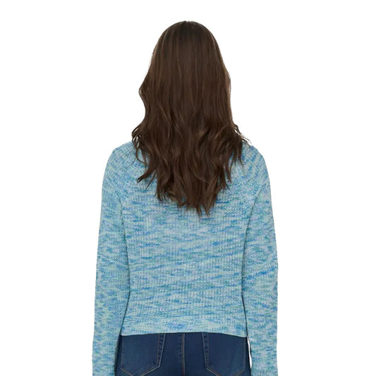 Only Nina LS Short O-Neck CC Knit Mist Green Multi twist  - 15280260MG