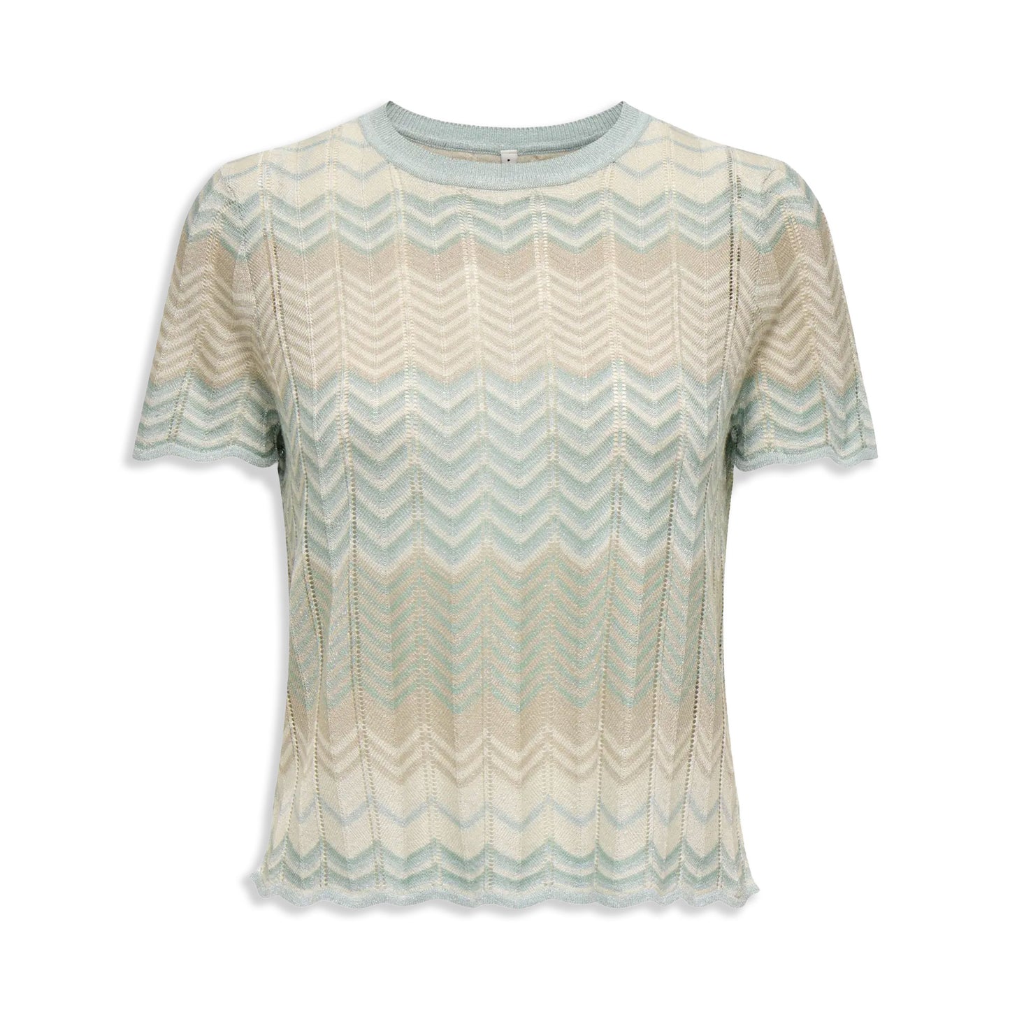 Only Alvira Life SS Glitter O-Neck Knt Cloud Blue/Cloud Blue  - 15288558CD
