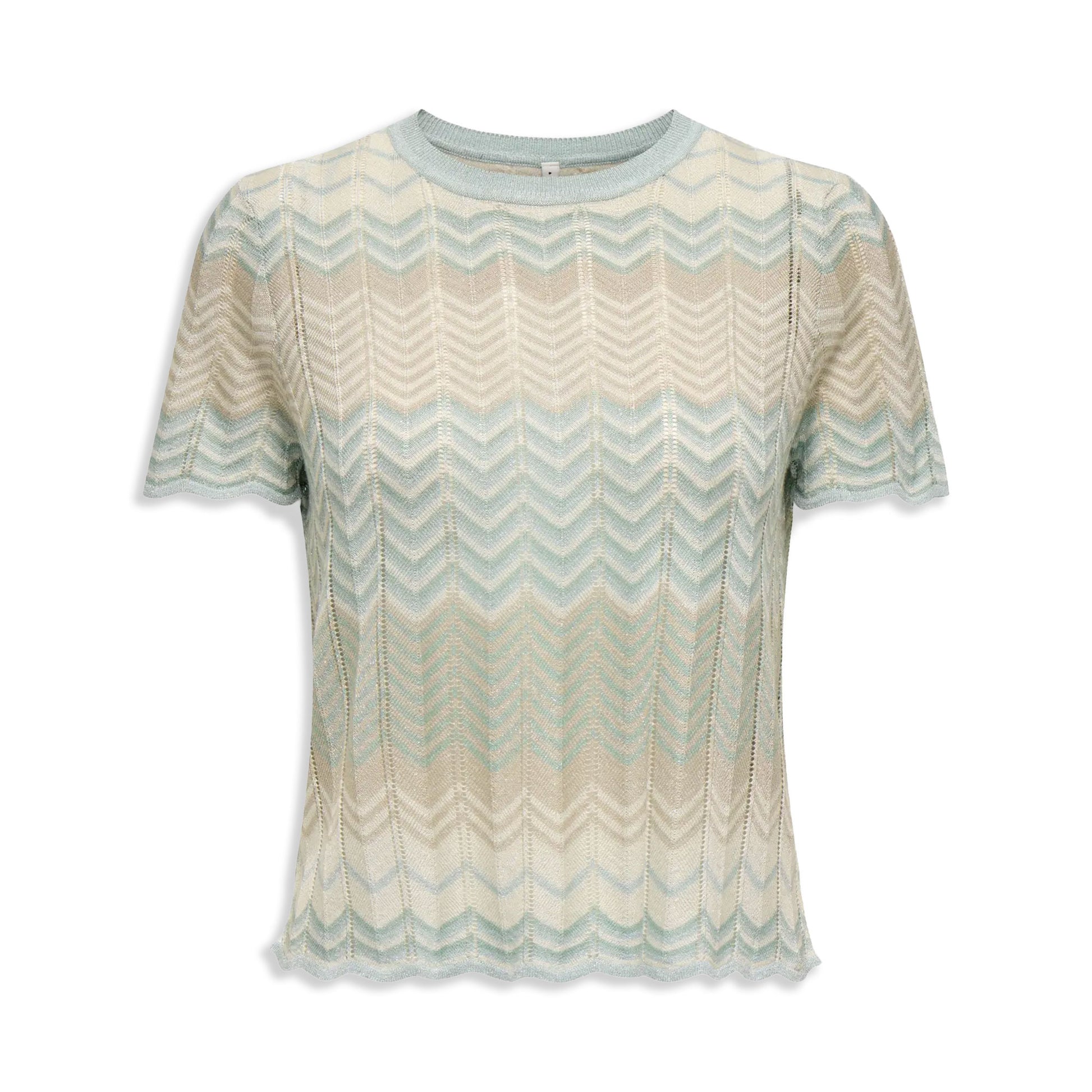 Only Alvira Life SS Glitter O-Neck Knt Cloud Blue/Cloud Blue  - 15288558CD