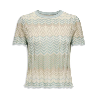 Only Alvira Life SS Glitter O-Neck Knt Cloud Blue/Cloud Blue  - 15288558CD
