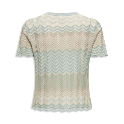 Only Alvira Life SS Glitter O-Neck Knt Cloud Blue/Cloud Blue  - 15288558CD
