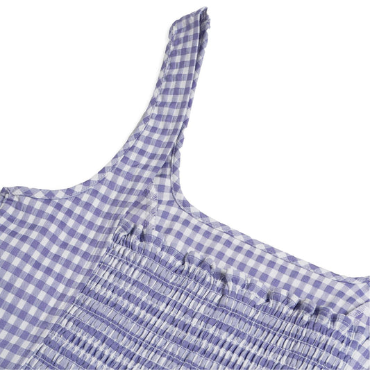 Only Carola S/L Crop Check Top Pnt Purple Rose  - 15291626PR
