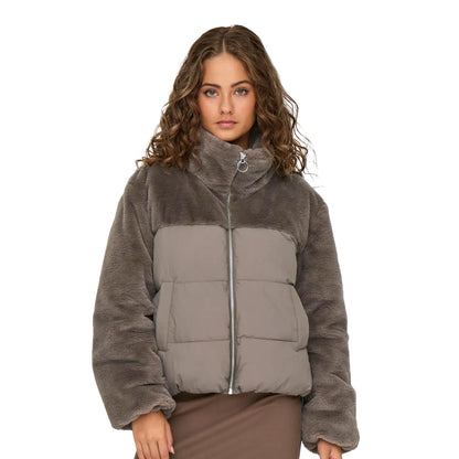 Only Wanja Fur Puffer Mix Jacket Walnut