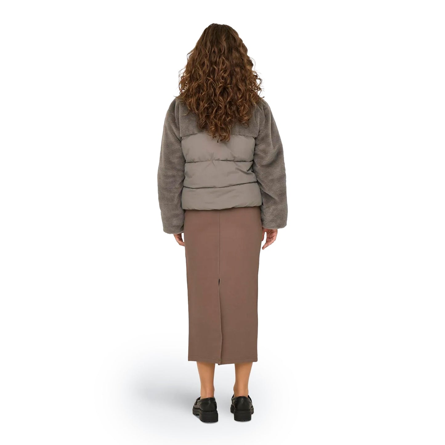 Only Wanja Fur Puffer Mix Jacket Walnut