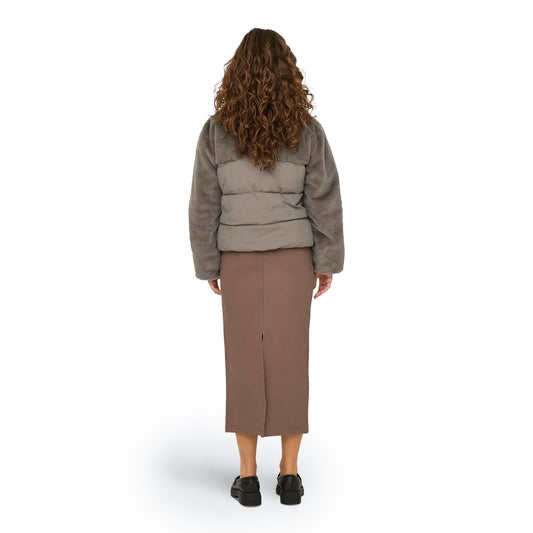 Only Wanja Fur Puffer Mix Jacket Walnut