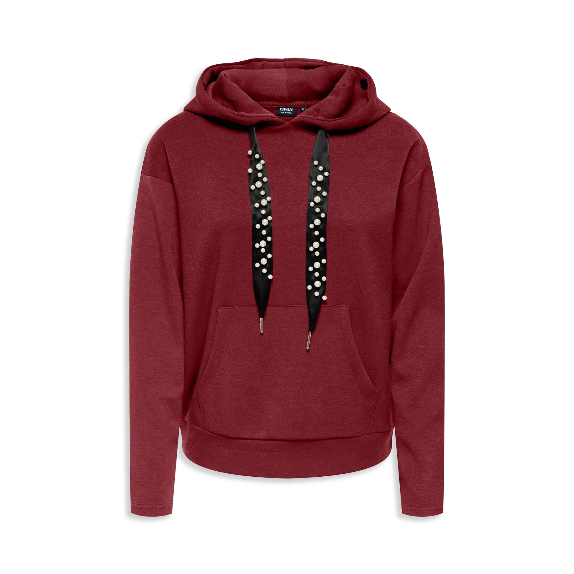 Only Fancy L/S Hood String Swt Cabernet  - 15303838C