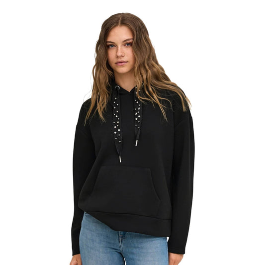 Only Fancy L/S Hood String Swt Old Black  - 15303838OB