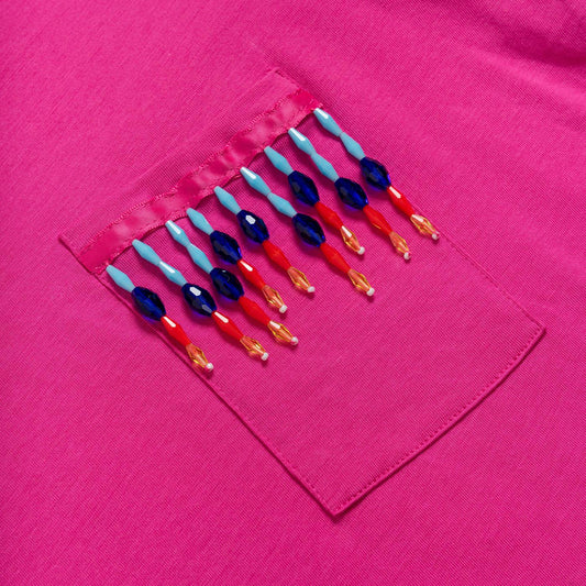 Only Tribe Life S/S Pocket Top Raspberry Rose  - 15315348RR