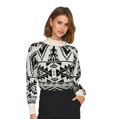 Only Frida Life LS Highneck CC Knit Birch  - 15324430BI