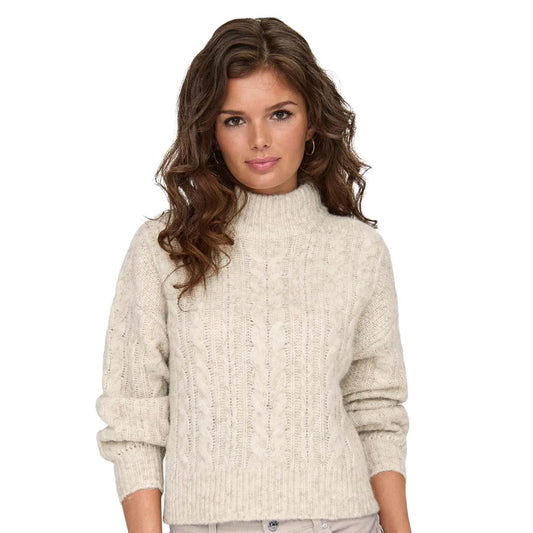 Only Ida Life LS High Neck Knit Birch  - 15327651B