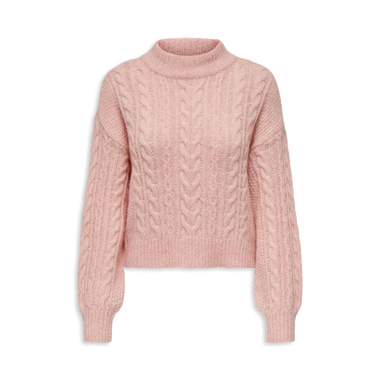 Only Ida Life LS High Neck Knit Silver Pink  - 15327651SP
