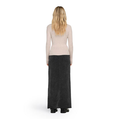 Only Emma LS V-Neck Pearl Knit Pumice Stone  - 15328014PS