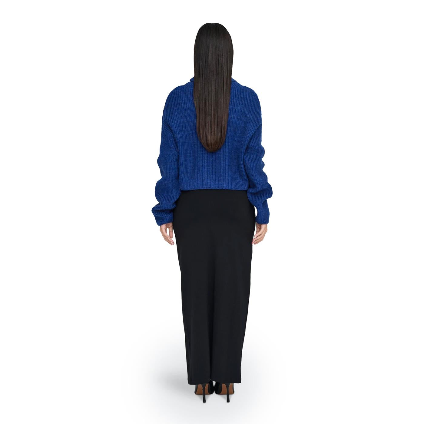 Only Rosie LS Cropped Rollneck Bling Knit Sodalite  - 15328433S