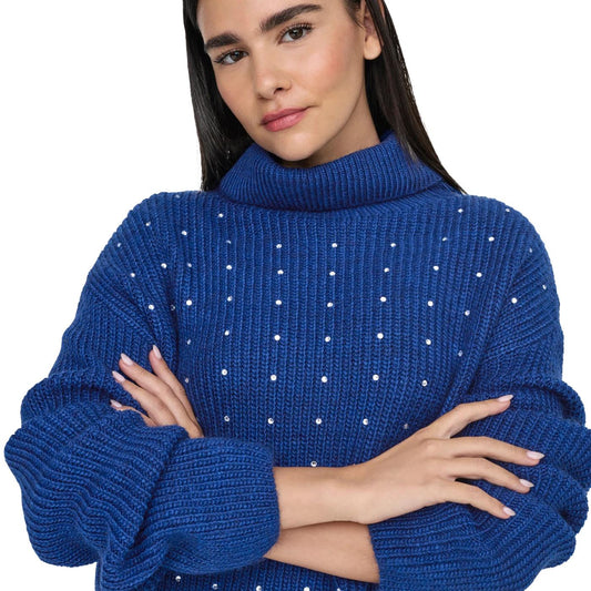 Only Rosie LS Cropped Rollneck Bling Knit Sodalite  - 15328433S