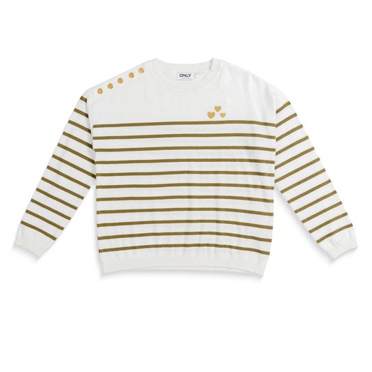 Only Tiba LS O-Neck Button CS Knt Cloud Dancer  - 15329143CD