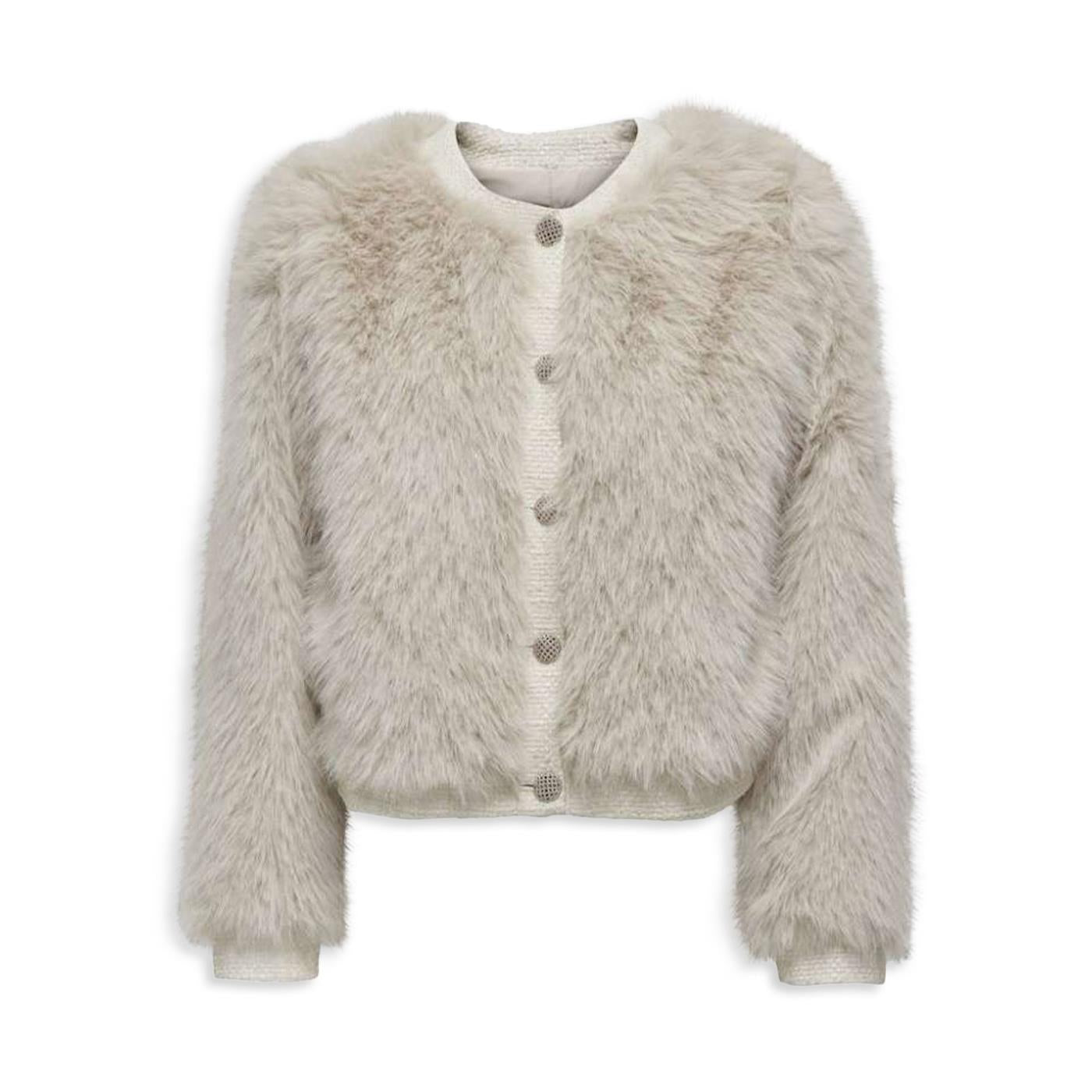 Only Vada Faux Fur Mix Jacket Cloud Dancer  - 15330060CD