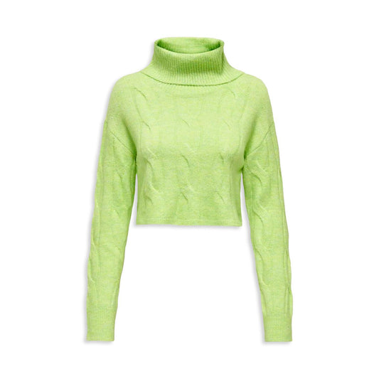 Only Rio Life LS Cable Roolneck Knit Celery Green  - 15331405C