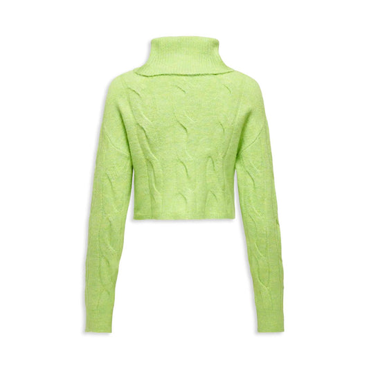 Only Rio Life LS Cable Roolneck Knit Celery Green  - 15331405C