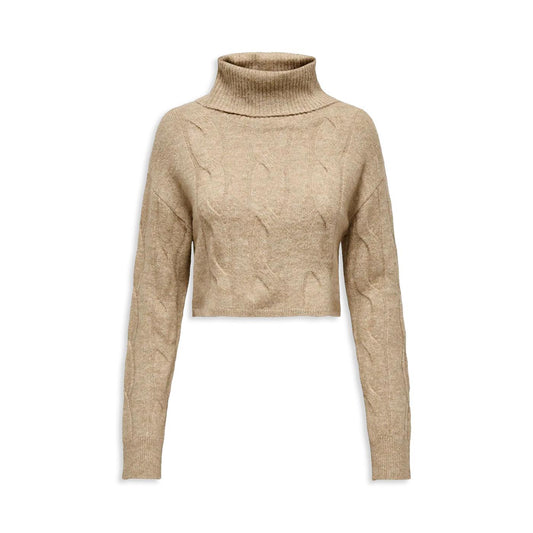 Only Rio Life LS Cable Roolneck Knit Tannin  - 15331405T