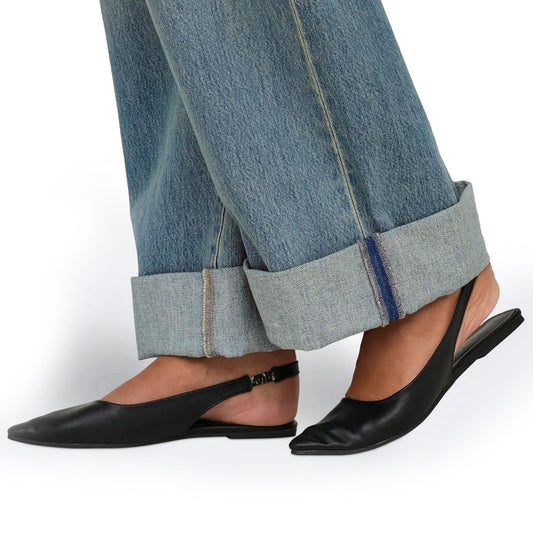 Only Broome HW Wide Fold Up Red Dnm Light Blue Denim  - 15332277LBD
