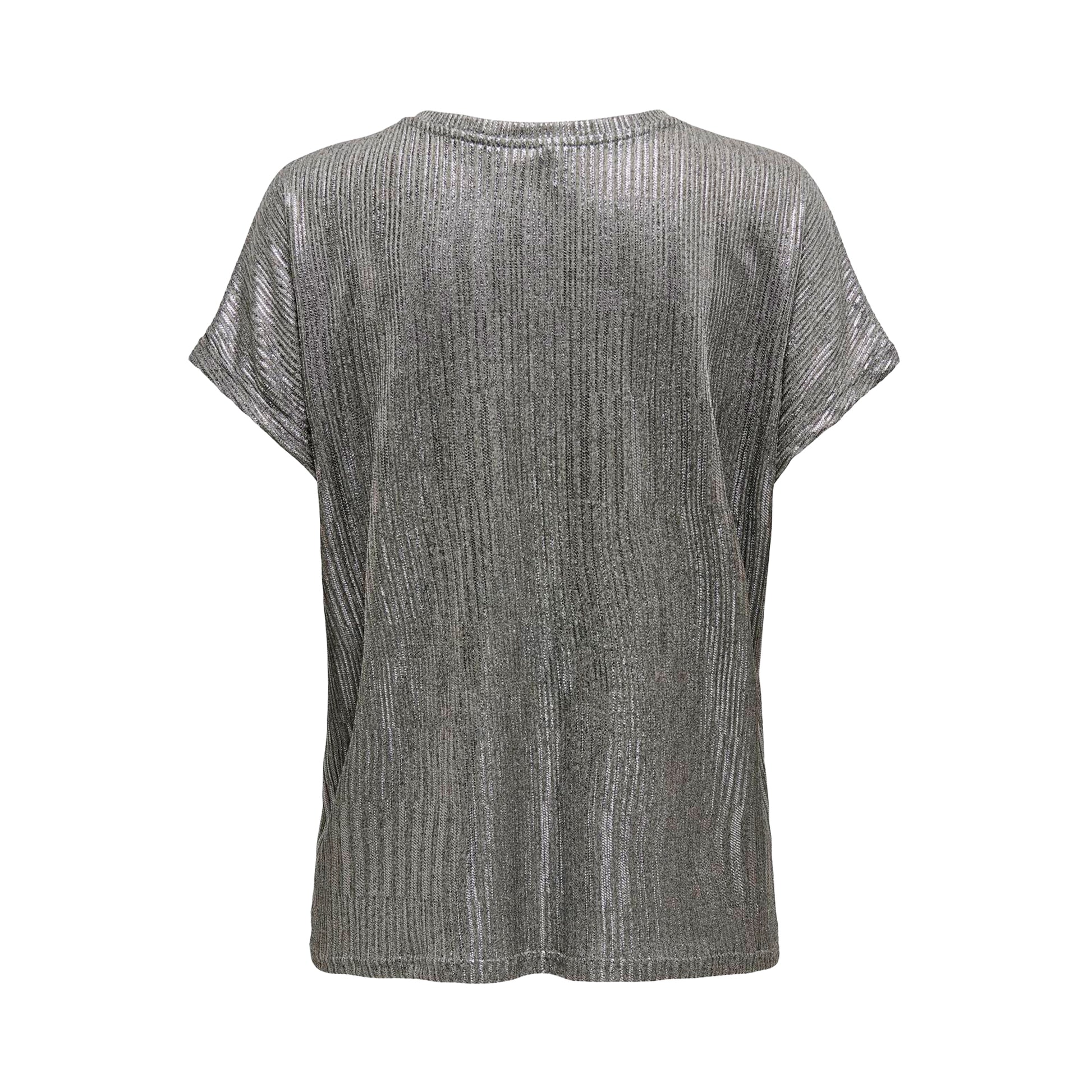 Only Mirinda S/S V-Neck Top Light Grey Melange  - 15333628LGM