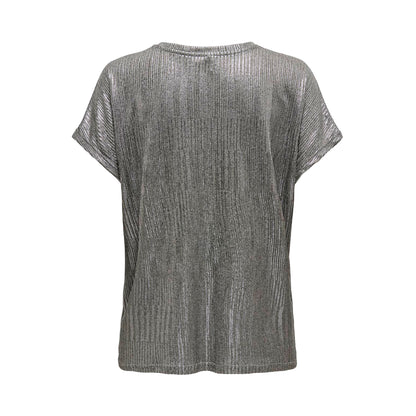 Only Mirinda S/S V-Neck Top Light Grey Melange  - 15333628LGM