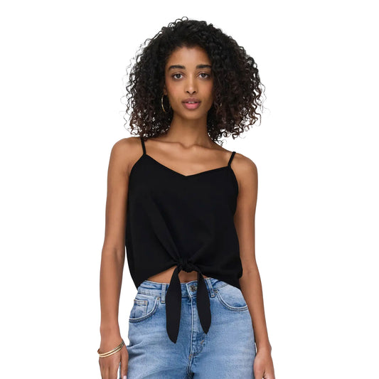 Only Nova Life Elite Knot Singlet Solid Black  - 15342637B