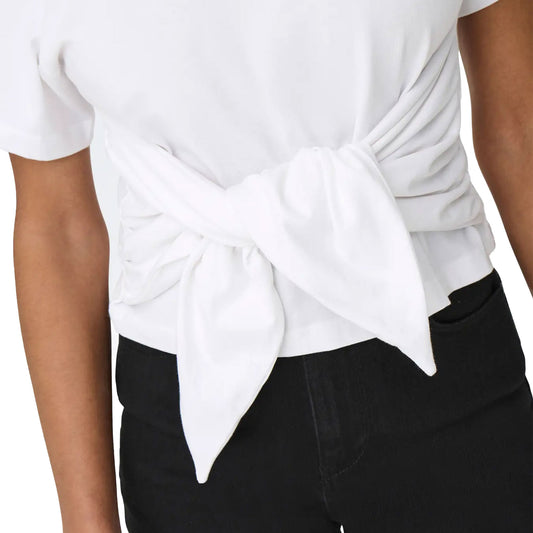 Only Will Life S/S Tie Top Bright White  - 15343432BW