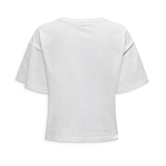 Only Terza Top de manga corta con cuello redondo en blanco brillante