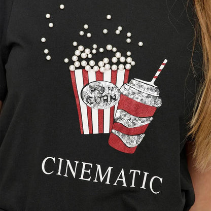 Only Burst Life Reg S/S Popcorn Top Black  - 15344230B