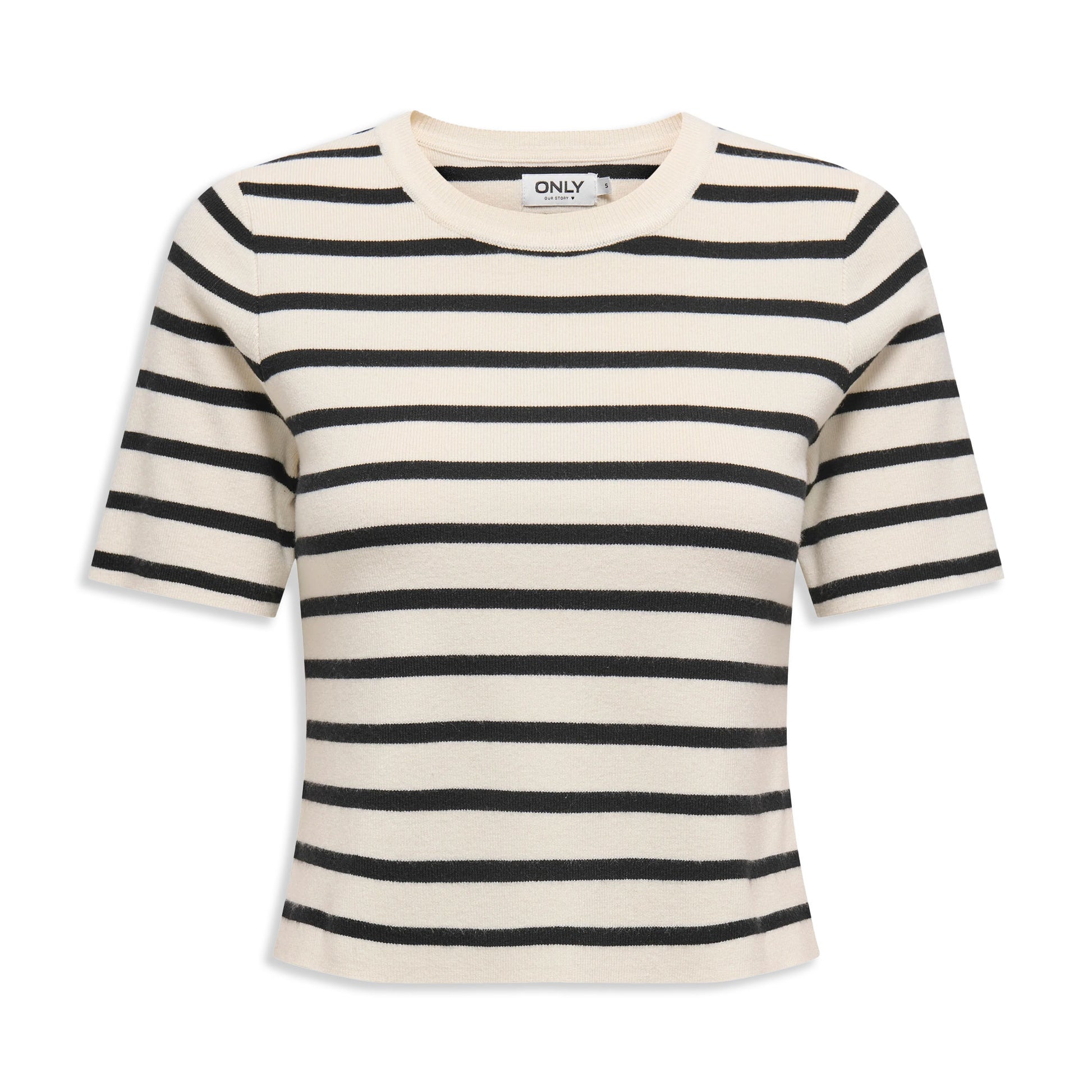 Only Fie 2/4 Pullover CC Knit Cloud Dancer/Black Stripes  - 15344307CD
