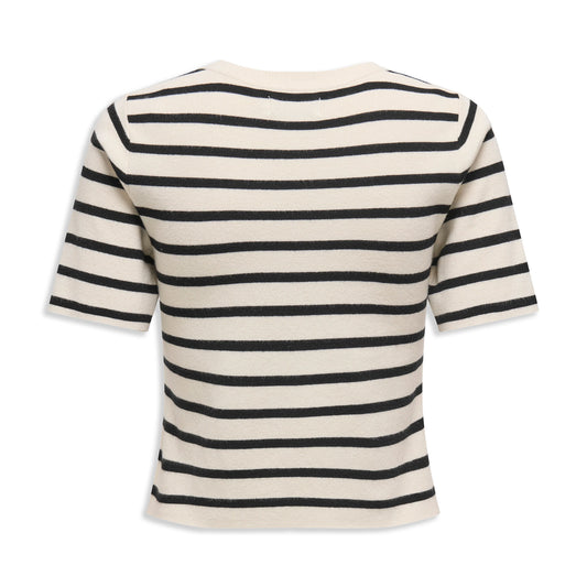 Only Fie 2/4 Pullover CC Knit Cloud Dancer/Black Stripes  - 15344307CD