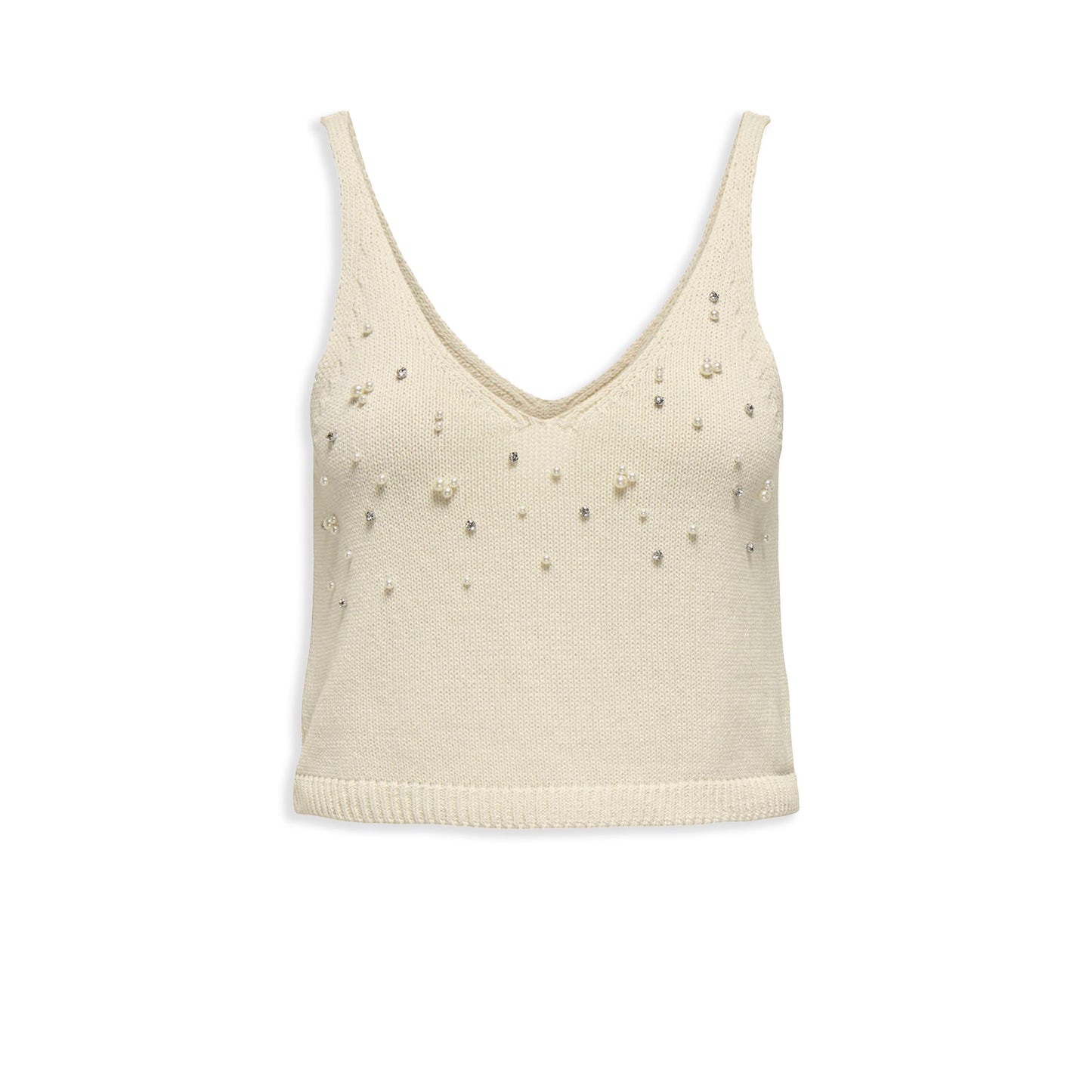 Only Colette Life SL Bling Top Knt Ecru  - 15344411E