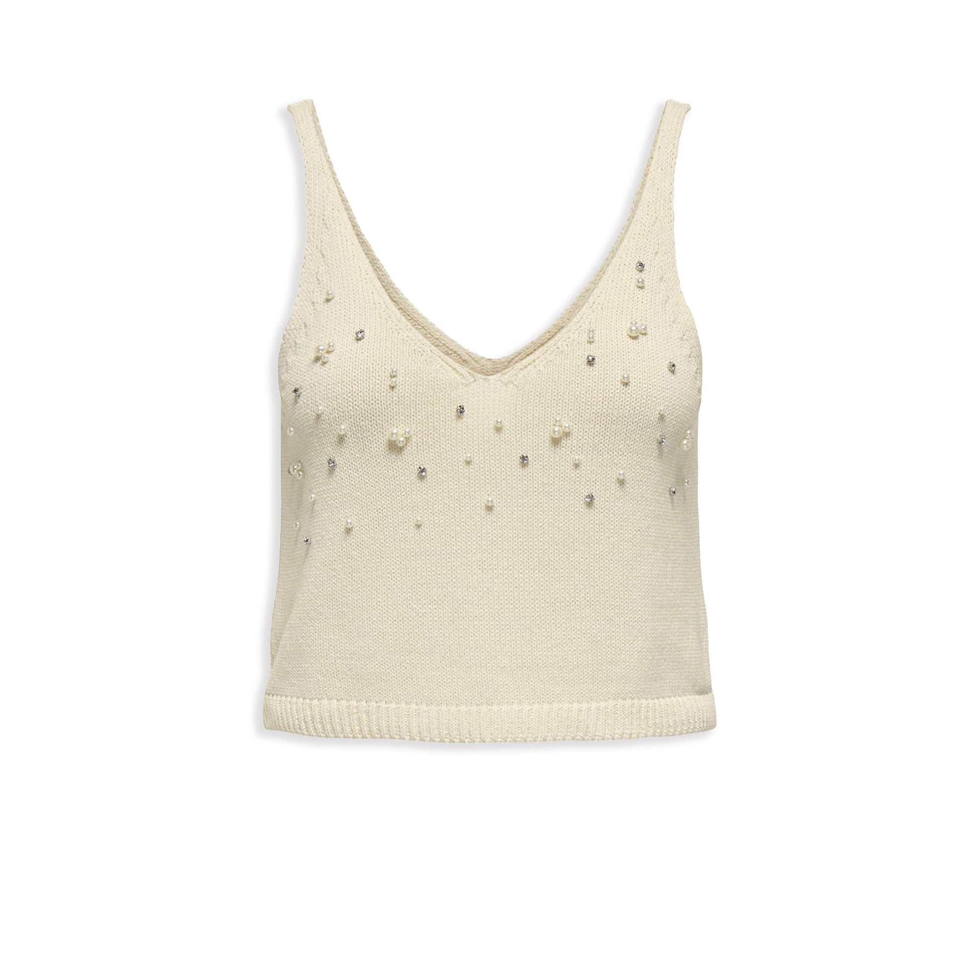 Only Colette Life SL Bling Top Knt Ecru  - 15344411E
