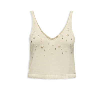 Only Colette Life SL Bling Top Knt Ecru  - 15344411E