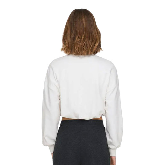Only Bolette L/S Short O-Neck UB OY Sweat Cloud Dancer  - 15344633CD