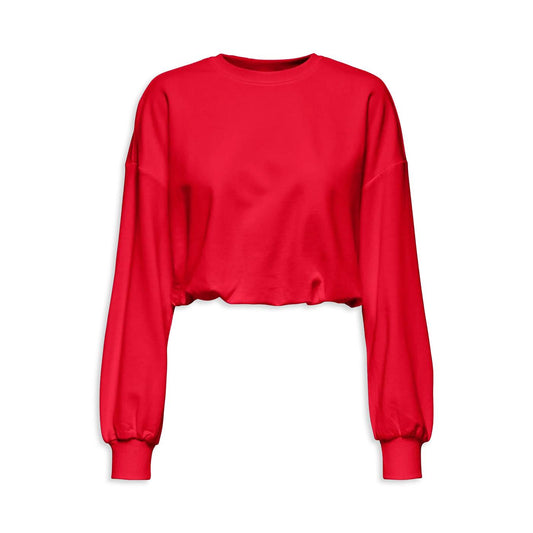 Only Bolette L/S Short O-Neck UB OY Sweat True Red  - 15344633TR