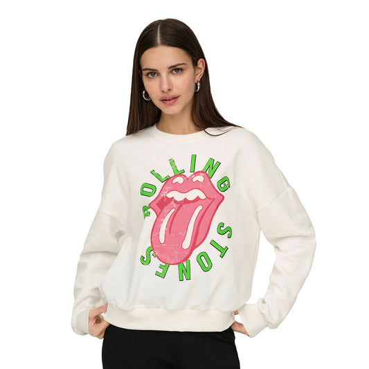 Only Rolling Stones L/S O-Neck Sweat Cloud Dancer  - 15345927CD