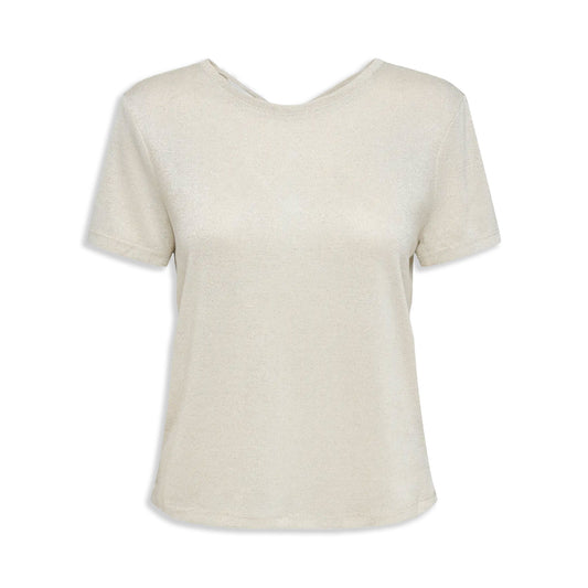Only Amber Life S/S Glitter Top Cloud Dancer  - 15346637CD