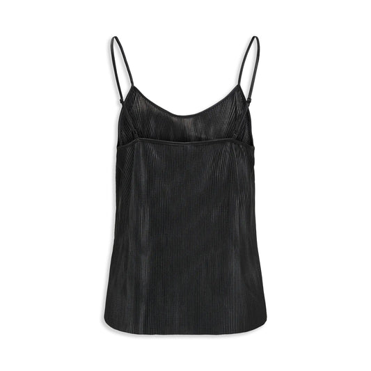Only Claudia Plisse Singlet Black  - 15346903B