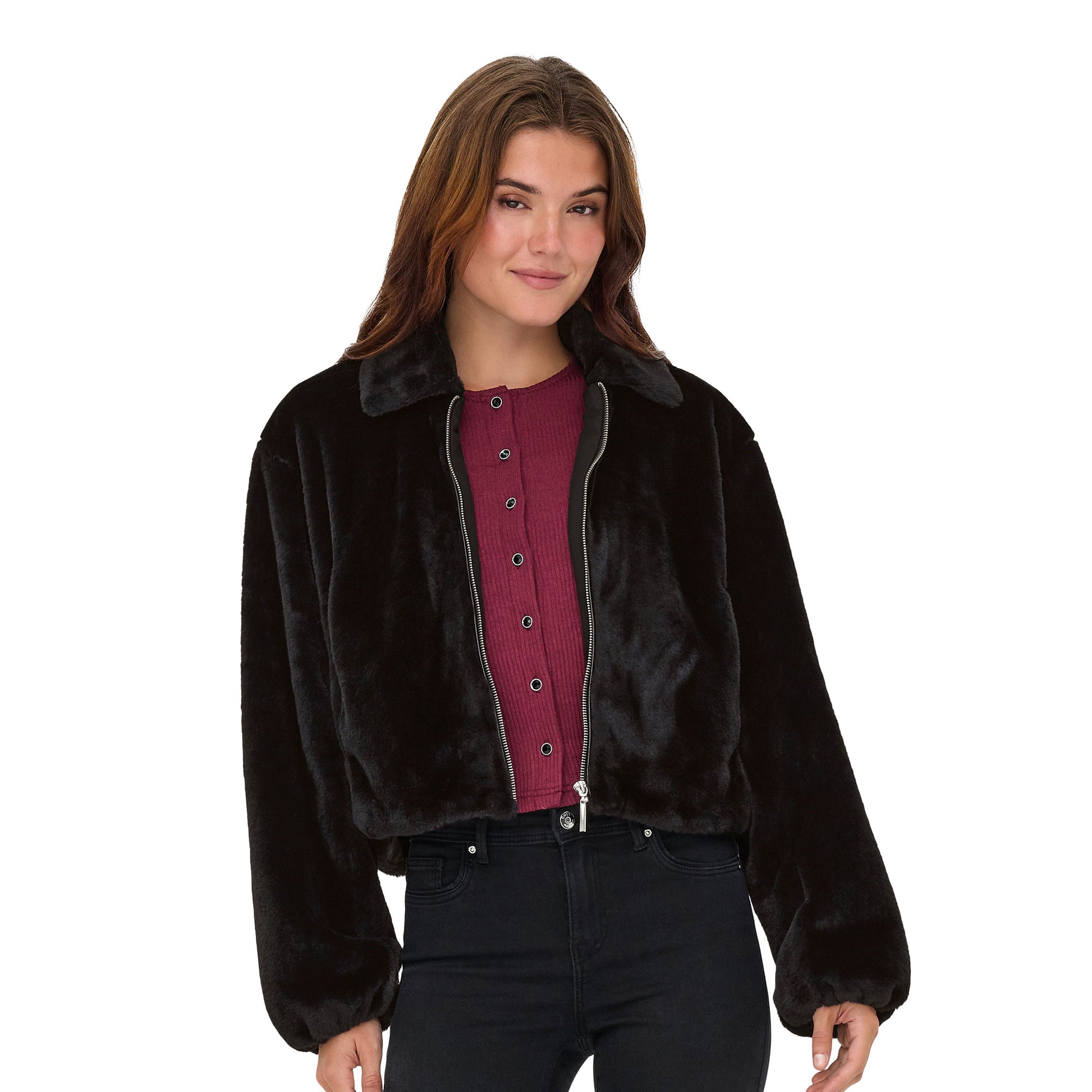 Only Dana Life Faux Fur Jacket Black  - 15348987B