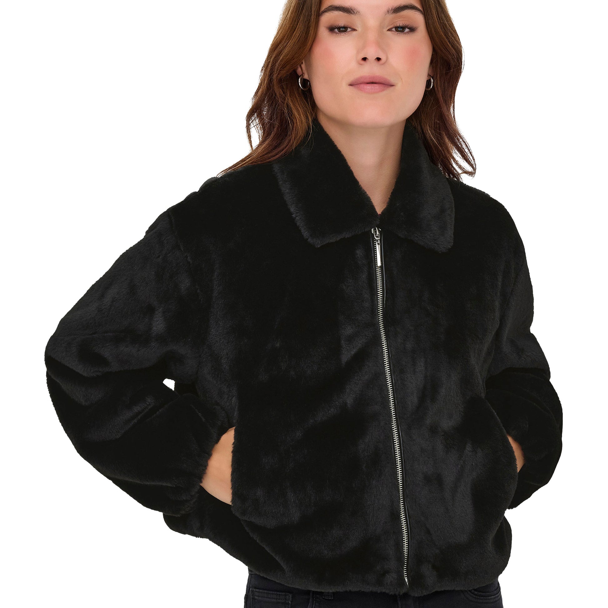 Only Dana Life Faux Fur Jacket Black  - 15348987B