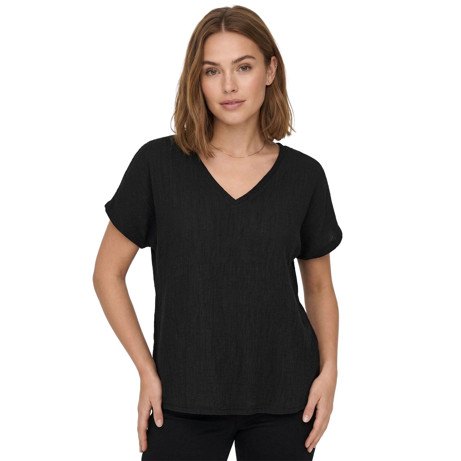 Only Kaylie SS Structure Top Black  - 15349114B