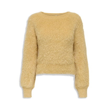 Only Lulu LS Rib Short O-Neck CC Knit Moonstone  - 15350650M