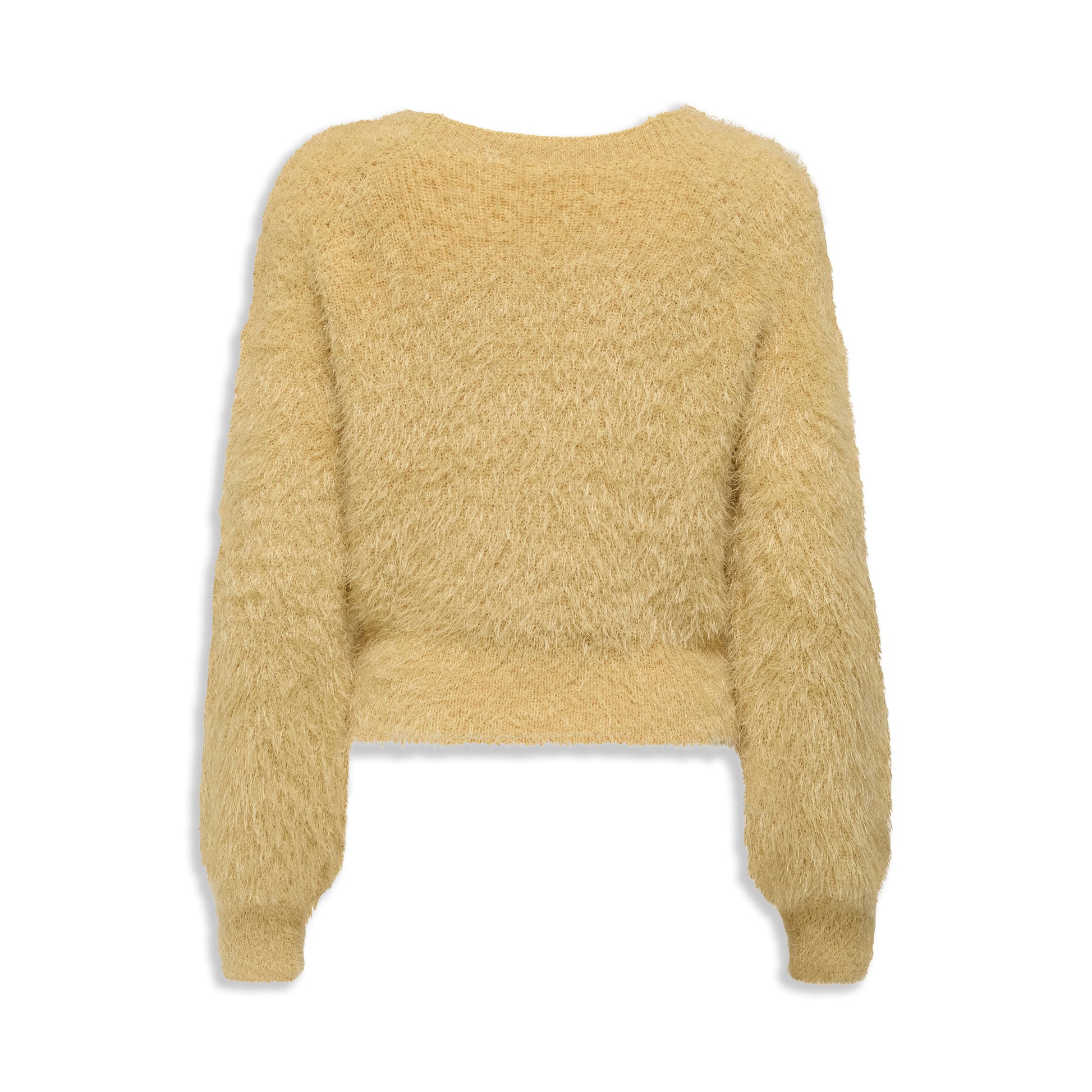 Only Lulu LS Rib Short O-Neck CC Knit Moonstone  - 15350650M