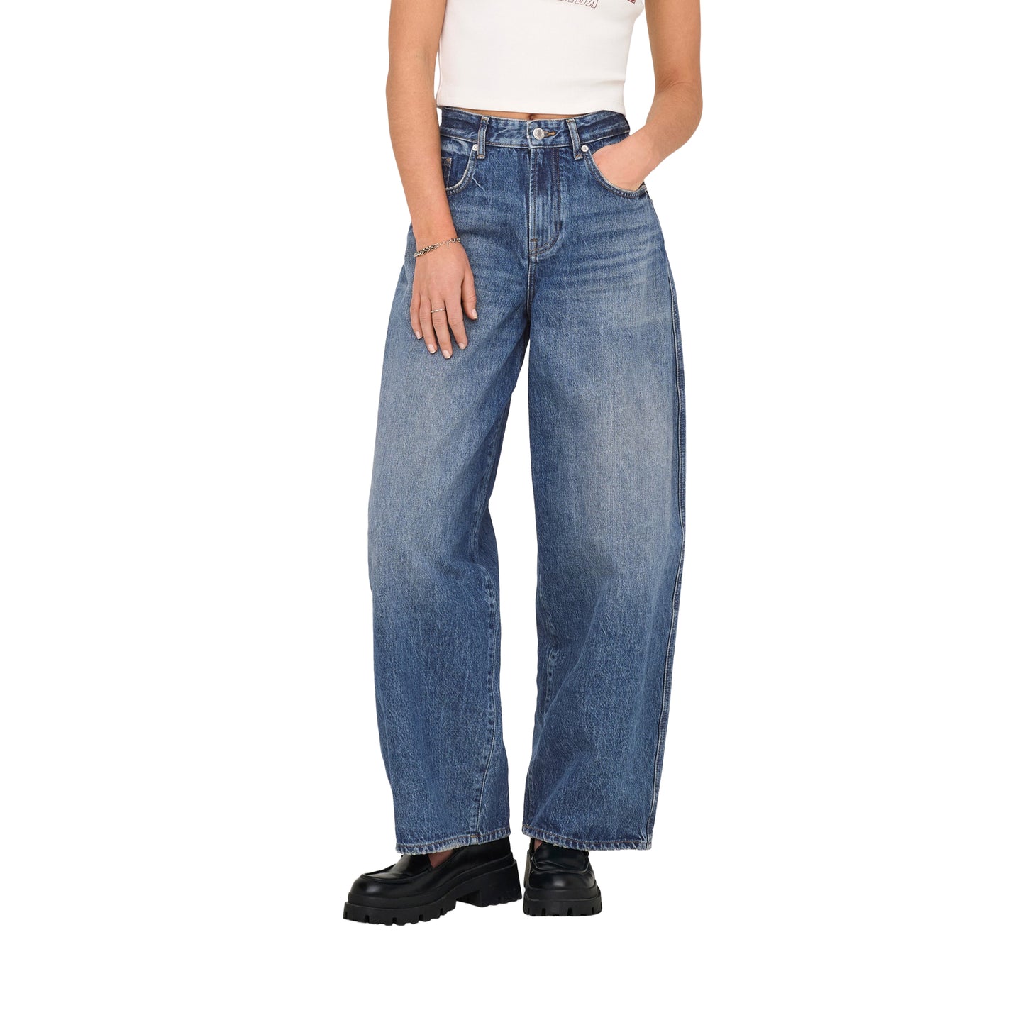 Only Taylor HW Barrel DB Dnm TAI466 Dark Blue Denim  - 15352198DBD