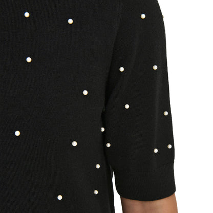 Only Venice Life SS Pearl O-Neck Knit Black  - 15353016B